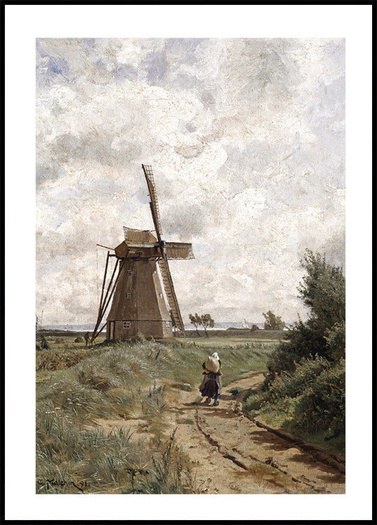 Windmühle Bei Ahrenshoop By Carl Malchin Poster