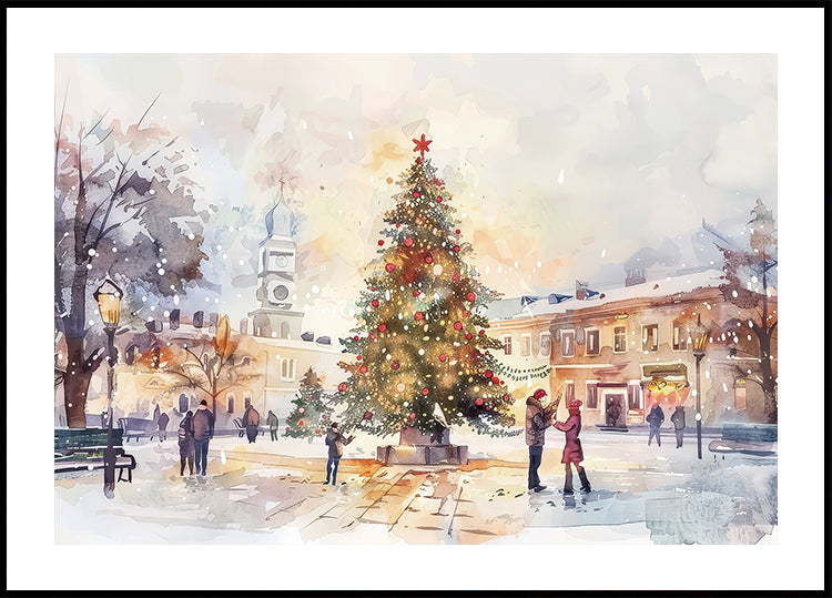 Christmas Market Square Poster