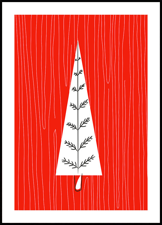 Red Christmas Tree Poster