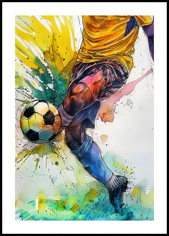 Sport Watercolor Football Player (3) Poster