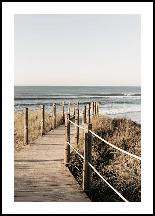 Wooden Path to the Beach, Coastal Boardwalk Poster