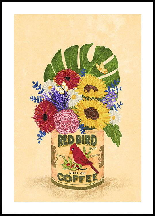 Flowers In a Vintage Coffee Can