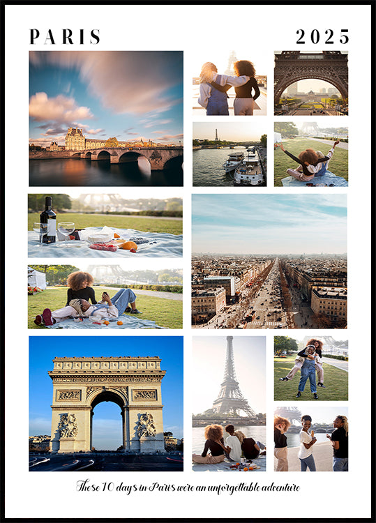 Travel Memories Personalized Photo Collage Poster