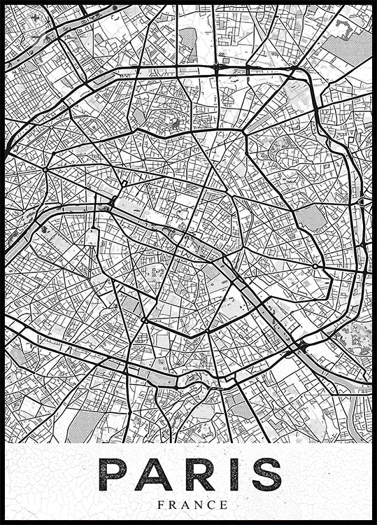 Paris White Poster