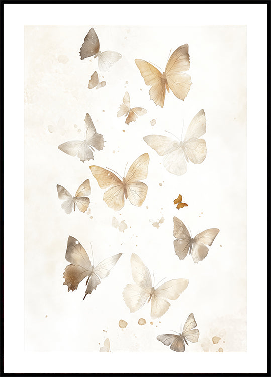 Soft Butterflies Poster
