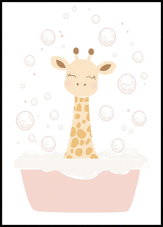 Giraffe Bath Poster