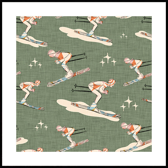 Winter Sports   Retro Vintage Ski Blue.png Poster