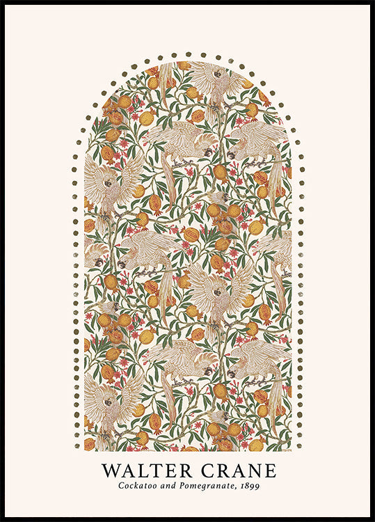 Cockatoo and Pomegranate Poster