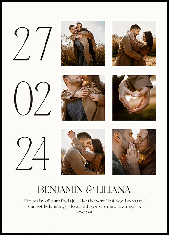 First Date, Romantic Couple Collage Poster