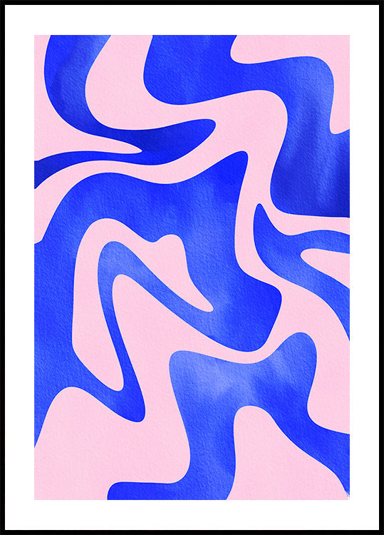 Abstract Blue Wave Poster