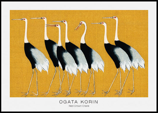 Red Crown Crane By Ogata Korin Poster