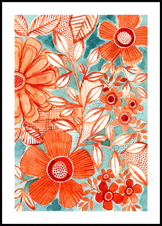 Red Daisies Poster