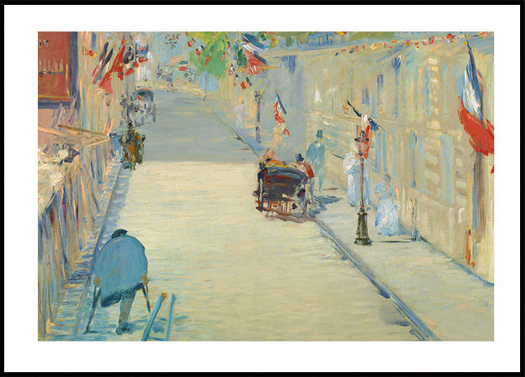 The Rue Mosnier With Flags By Édouard Manet Poster
