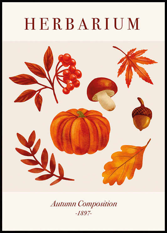 Herbarium Autumn Composition Poster