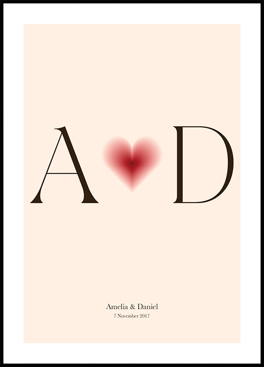 You & Me, Initials Love Poster