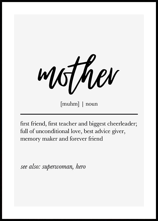 Mother Definition Print Poster