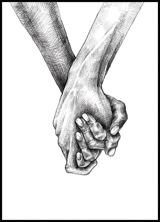 Holding Hands Sketch Poster
