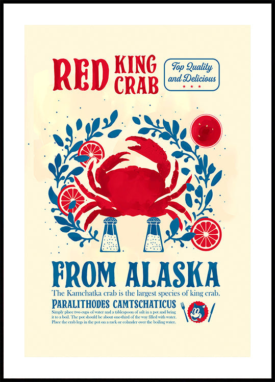 Crab kitchen print Poster
