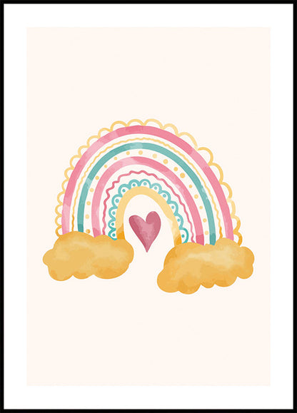 Colorful Rainbow and Heart Design Poster