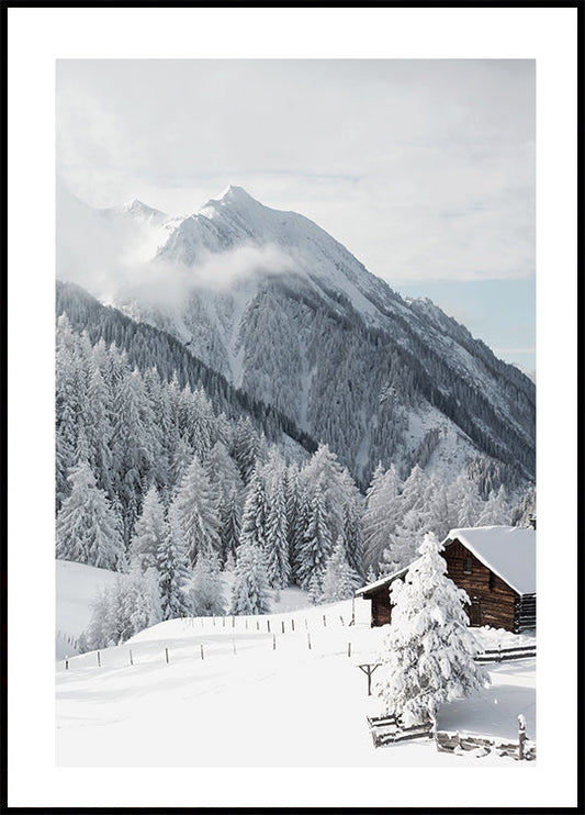 Snowy House In The Alps Poster