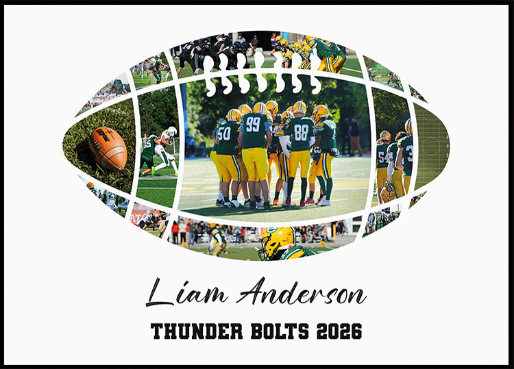 Football Ball Photo Collage Personal Poster