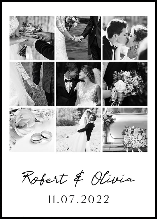Personalized Wedding Photo Collage Poster
