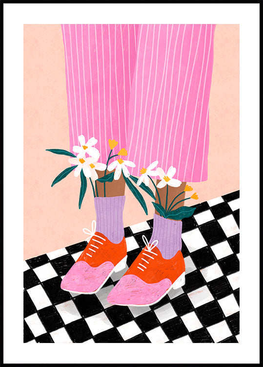 Floral Feet Fashion Poster