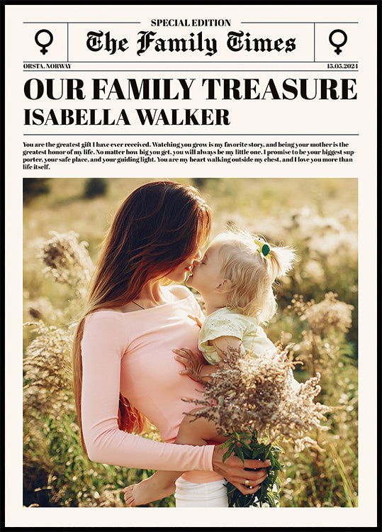 Baby Photo Newspaper Personal Poster
