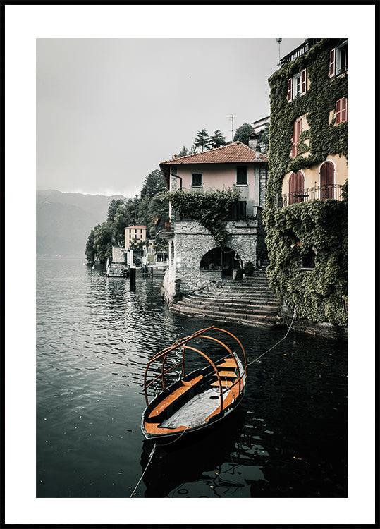 View Of The City From Lake Como Poster