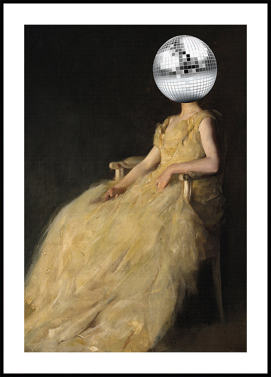 Disco Head Vintage Collage  Poster