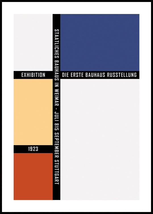 Bauhaus Color Blocks 1923, Geometric Grid Poster