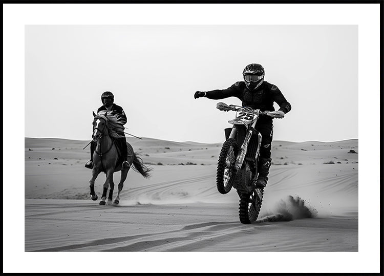 Motocross and Horse Race Poster
