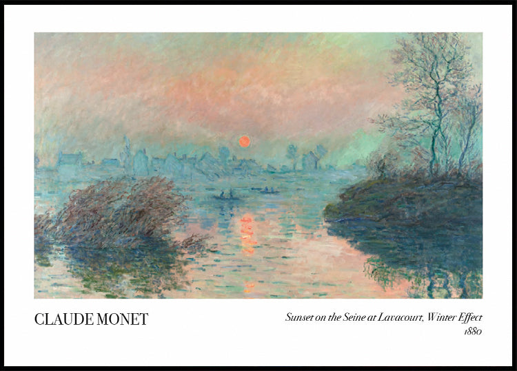 Claude Monet - Sunset on the Seine at Lavacourt, Winter Effect Poster