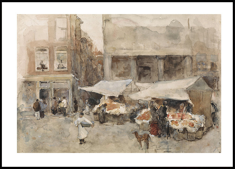 Markt Met Bloemenstalletjes By Floris Arntzenius Poster
