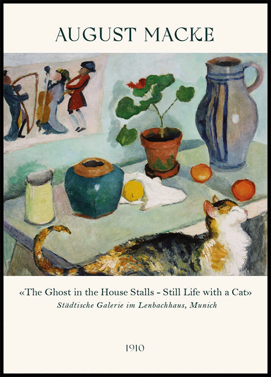 August Macke, Still Life with a Cat Poster