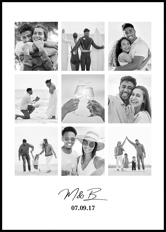 Personalized Couple Photo Collage Poster