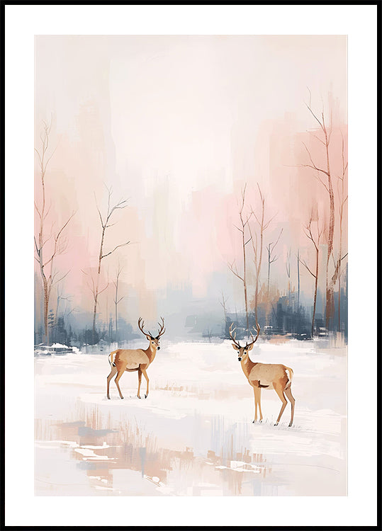 Rehe im Winter Poster