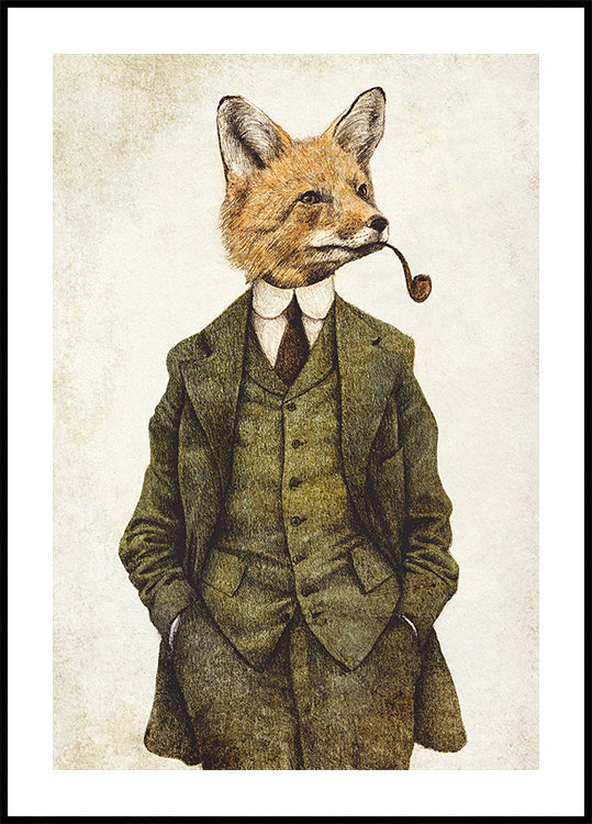 The Vintage Stylish Fox Poster