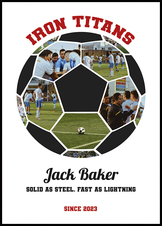 Football Ball Photo Collage Personal 2 Poster