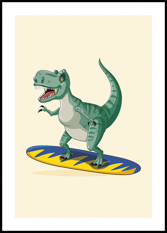 T-Rex Surfing Poster