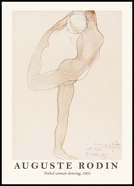 Auguste Rodin, Naked Woman Dancing Poster – Posterbox.se