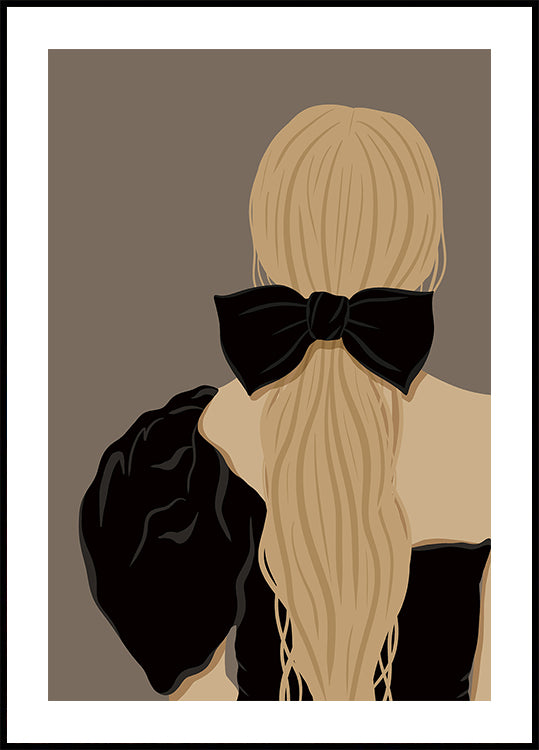 Woman with Black Bow  Poster