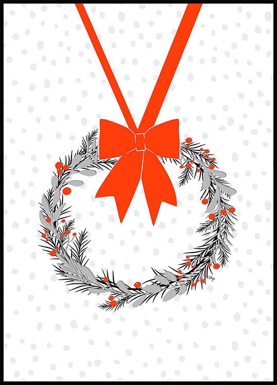 Festive Wreath Joy Poster