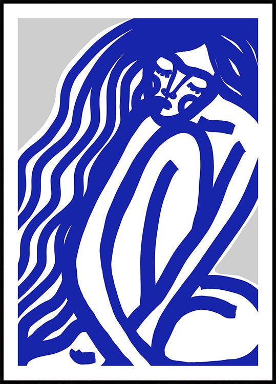 Blue Contours  Poster