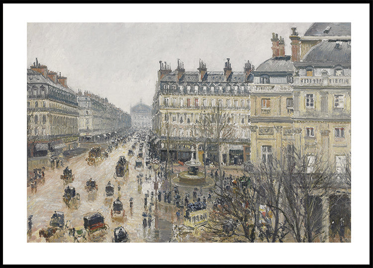 Place Du Thtre Franais Paris Rain By Camille Pissarro Poster