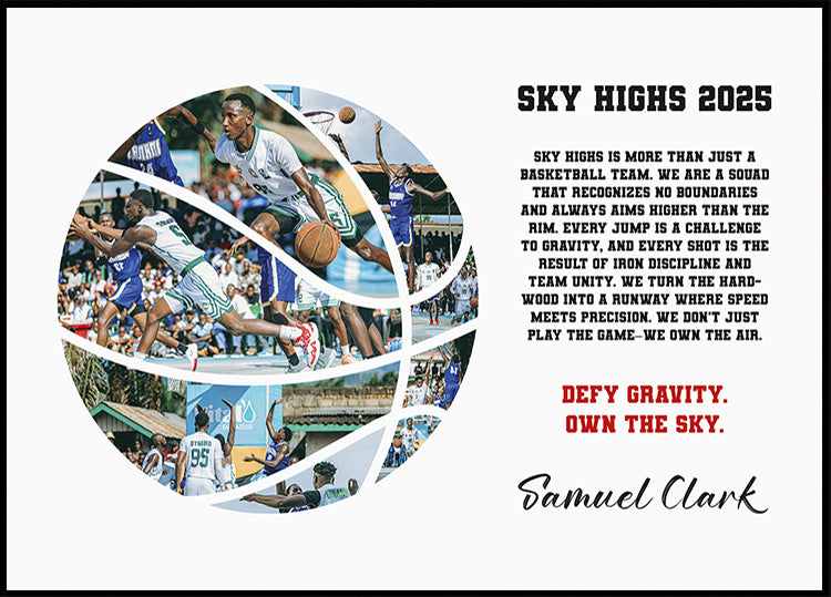 Basketball Photo Collage Personal Poster