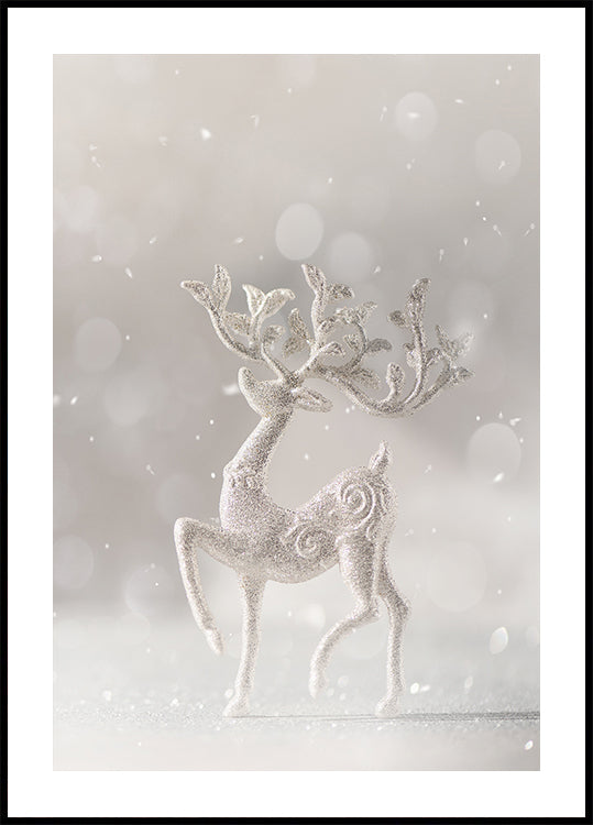 Glitter Christmas Deer Poster