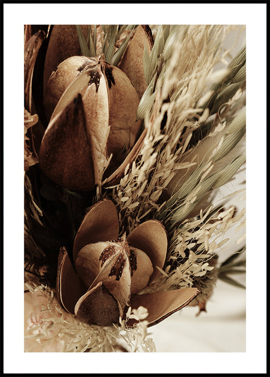 Close-Up of Dried Flowers Bouquet Poster