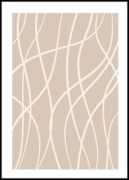 White Line Art Poster