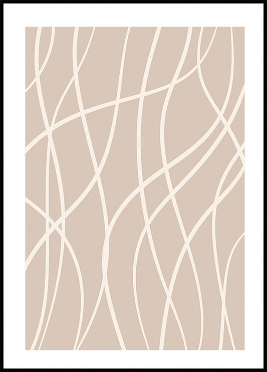 White Line Art Poster